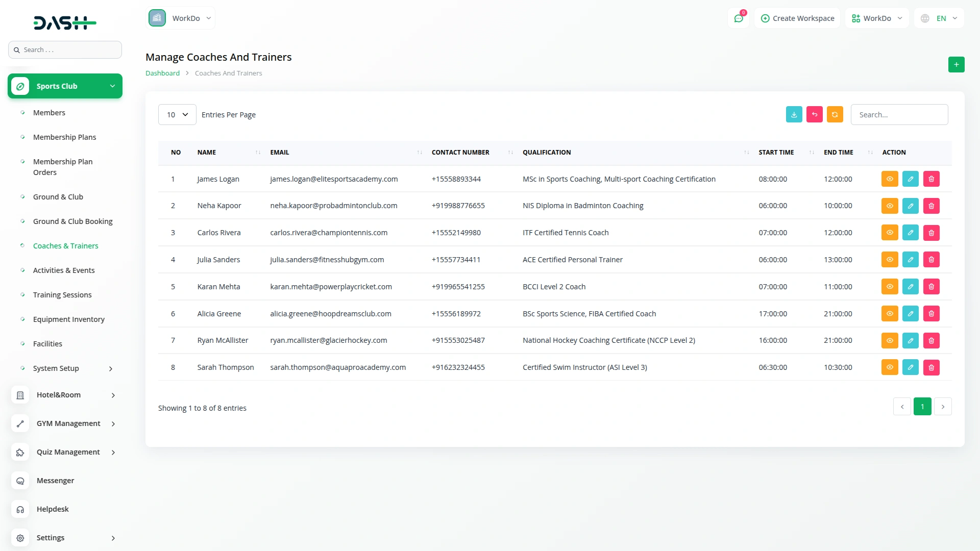 Sports Club & Academy Management