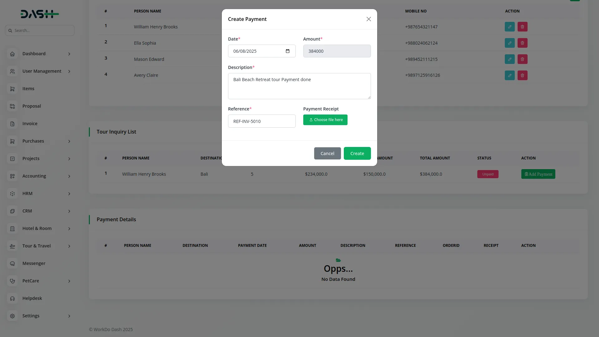 Tour & Travel Management