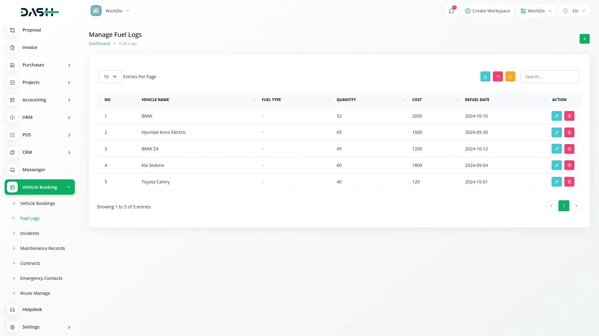 Vehicle Booking Management