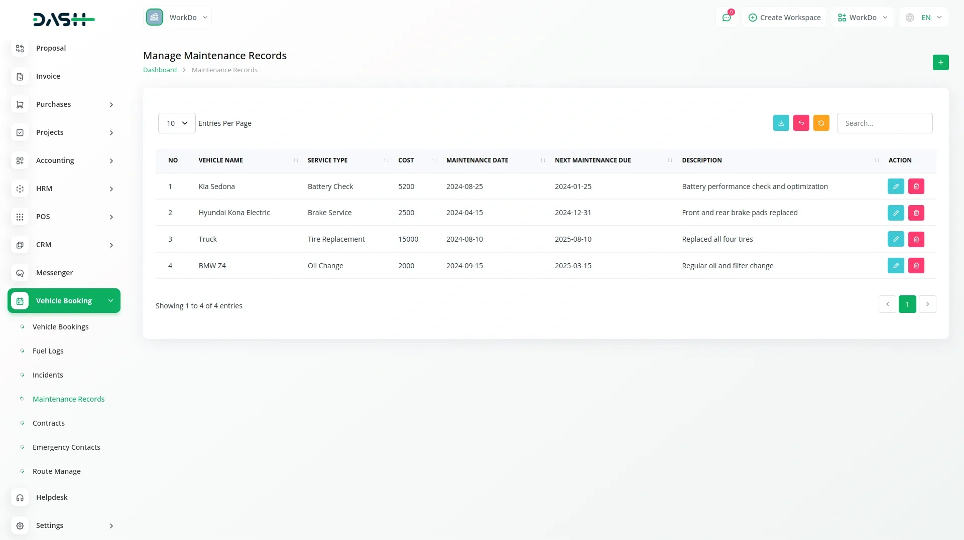 Vehicle Booking Management
