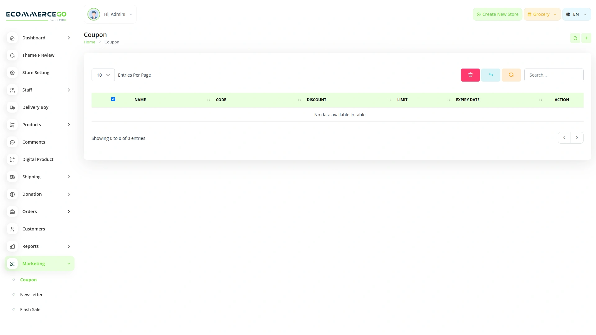 Bulk Delete – eCommerceGo Add-On