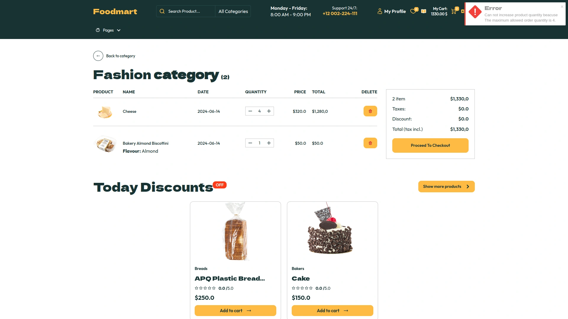 Cart Quantity Control – eCommerceGo Add-On