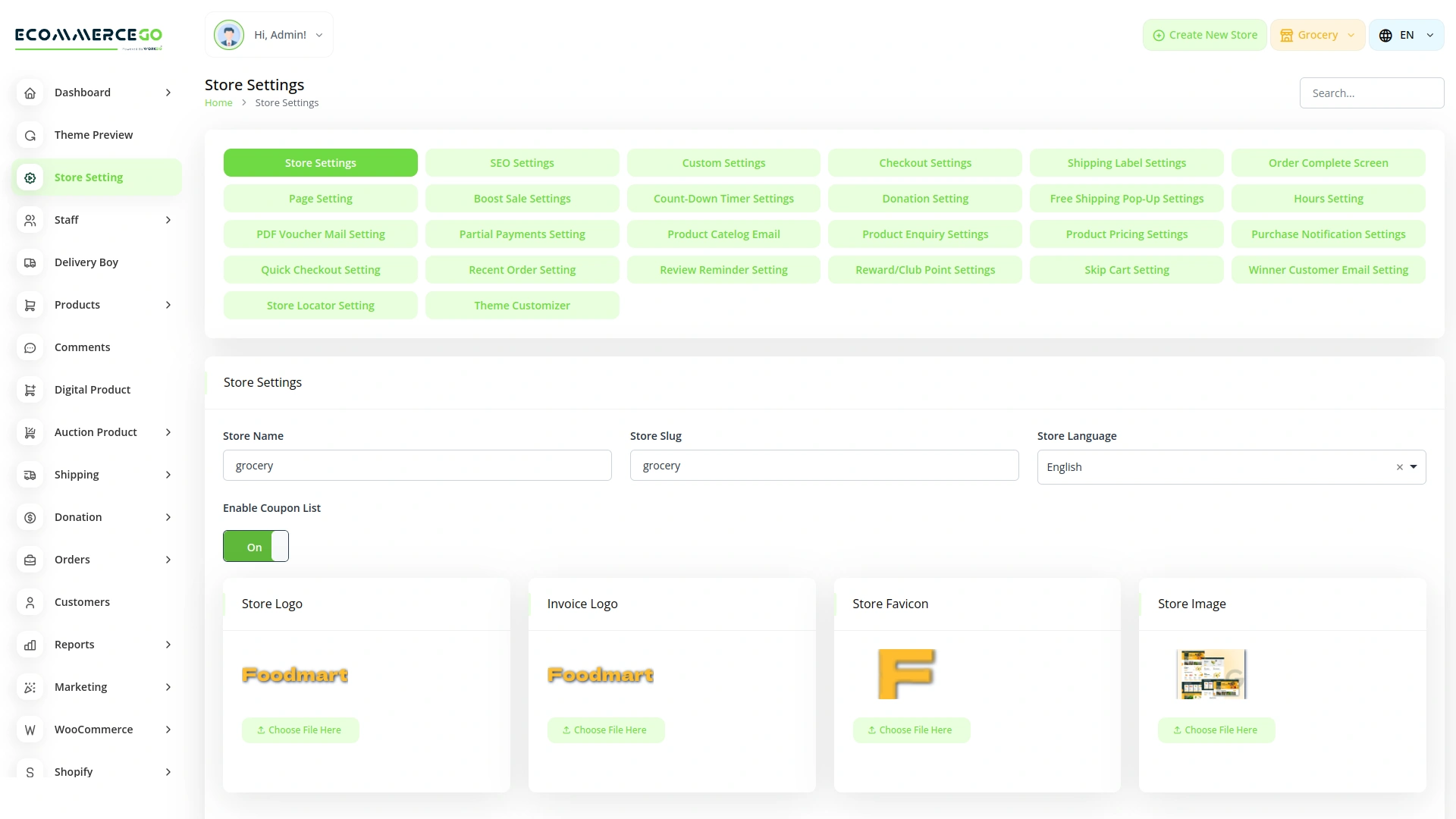 Coupon List – eCommerceGo Add-On