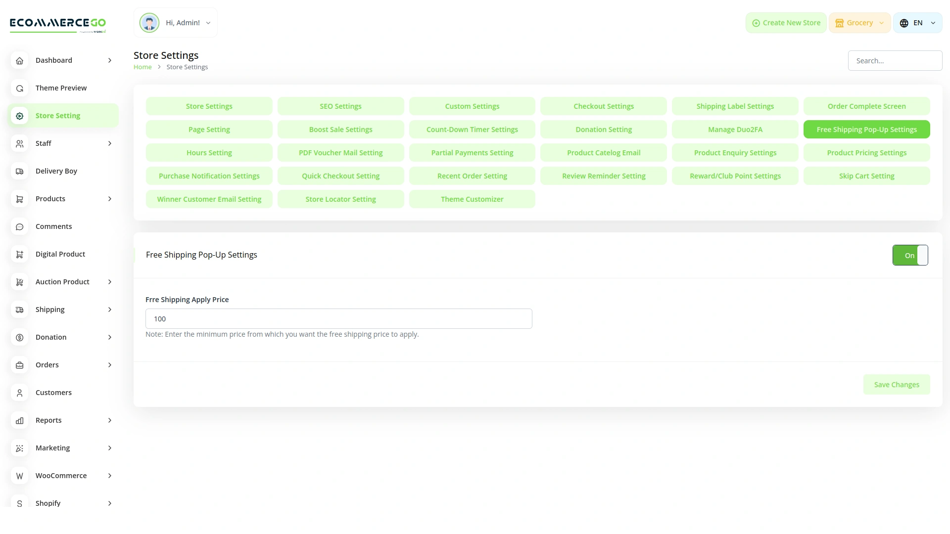 Free Shipping Pop-Up – eCommerceGo Add-On