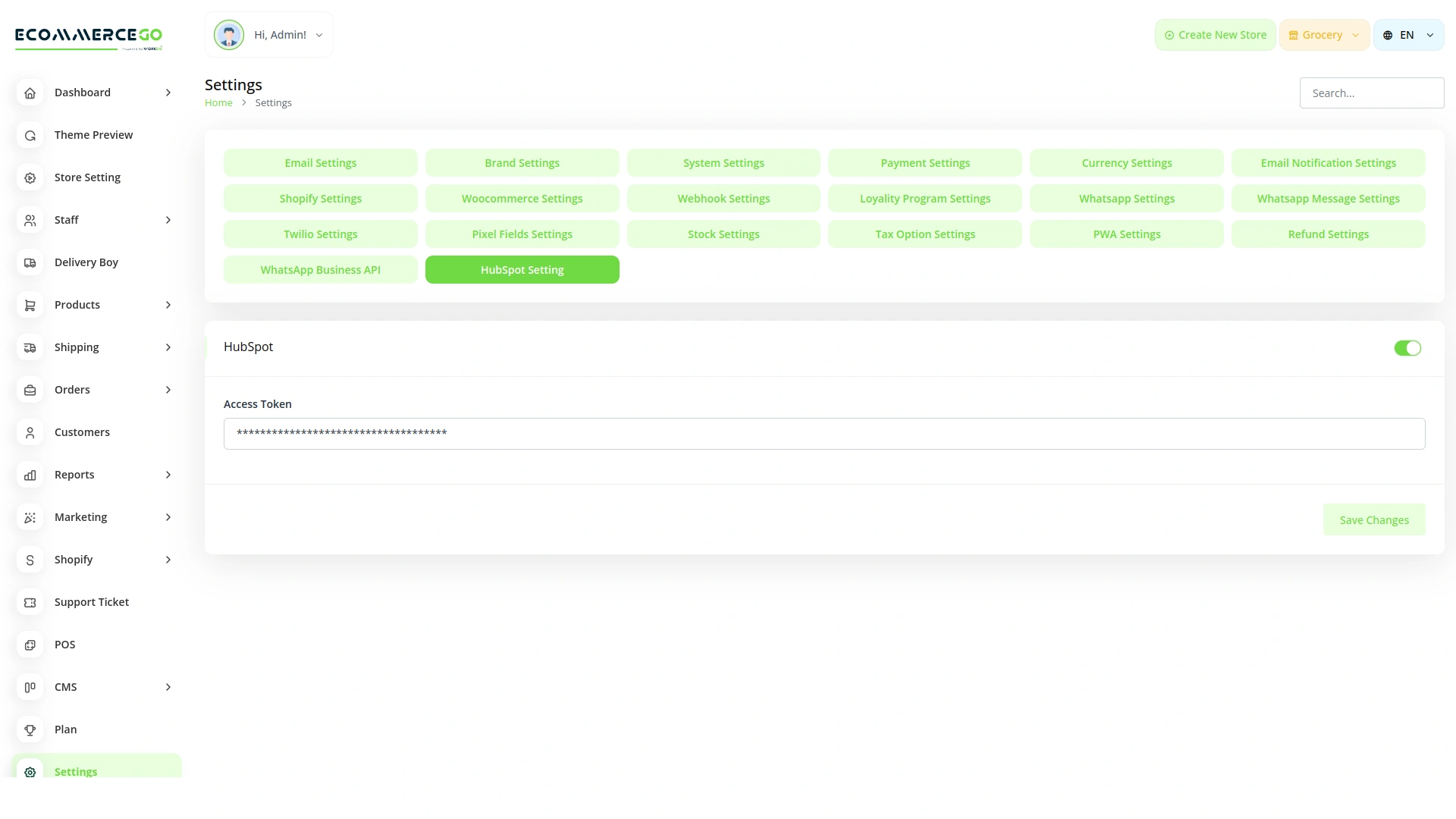 HubSpot – eCommerceGo Add-On