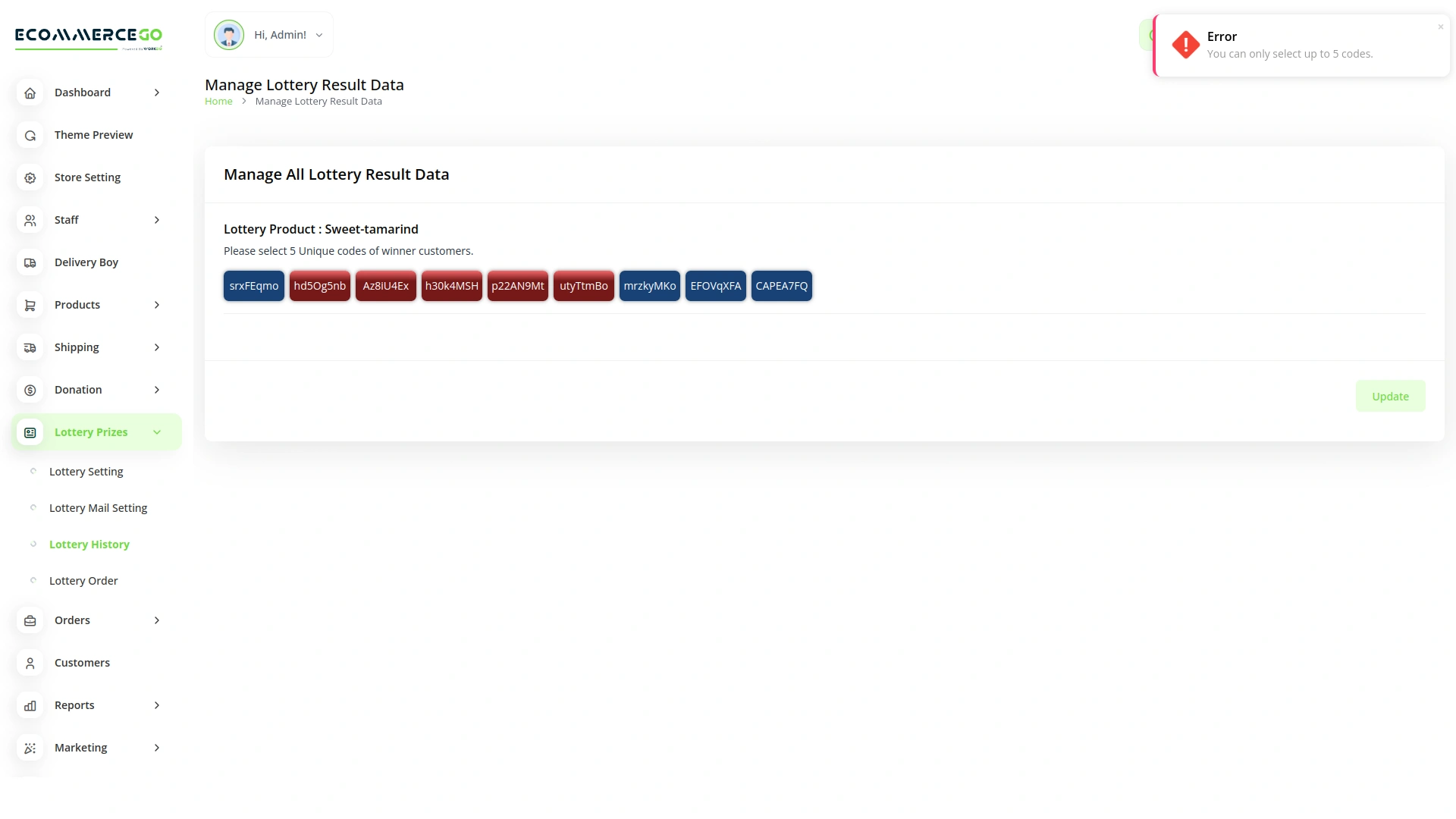 Lottery Prizes – eCommerceGo Add-On