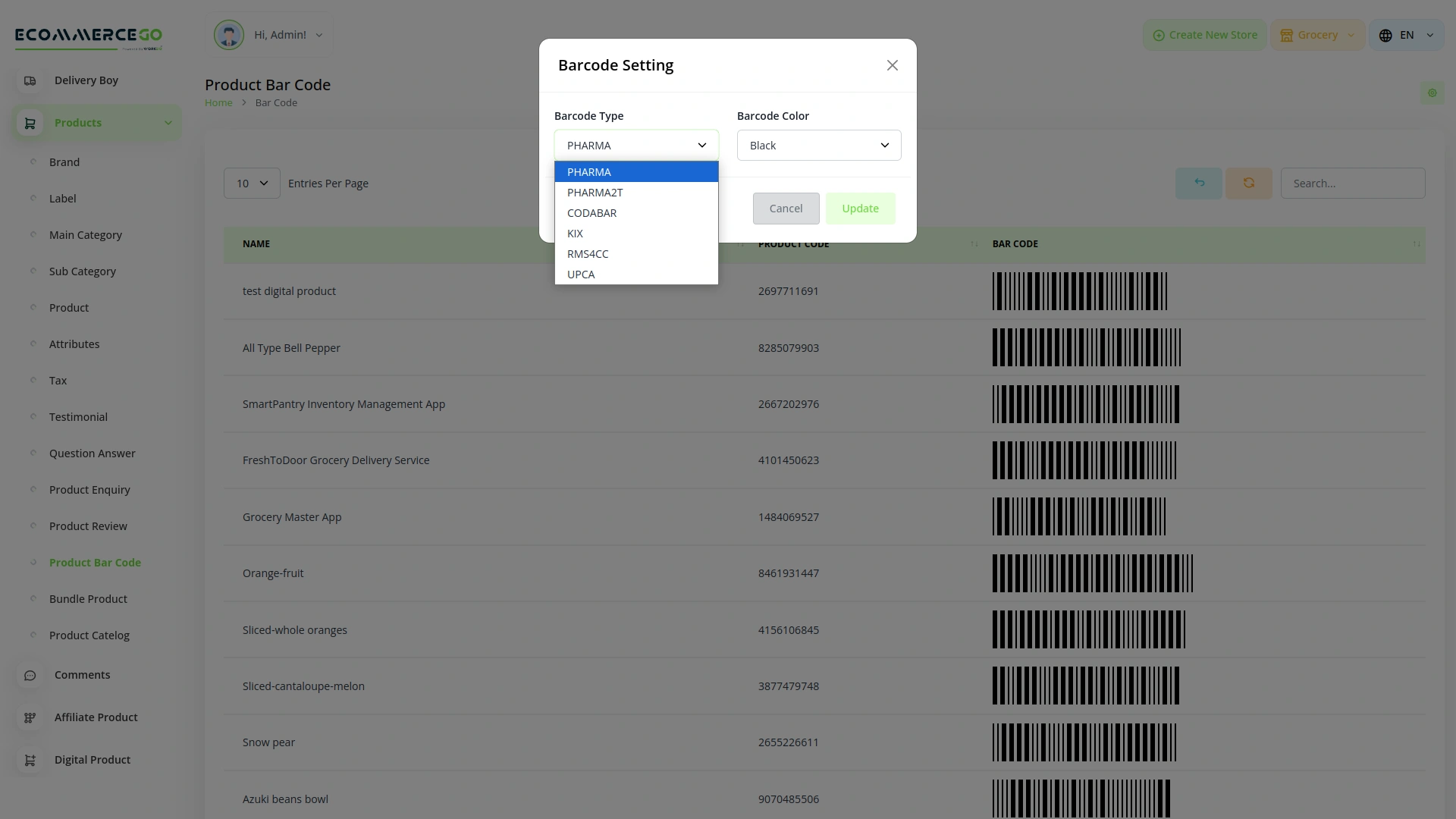 Product Barcode – eCommerceGo Add-On