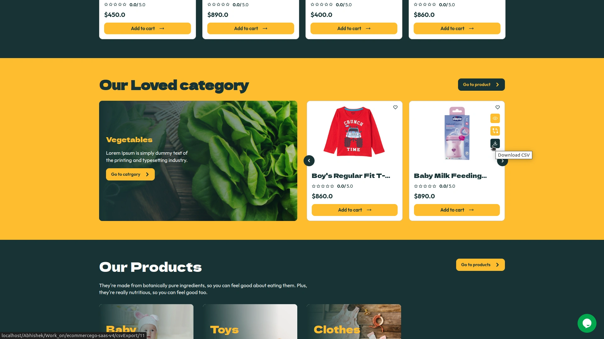 Product CSV – eCommerceGo Add-On