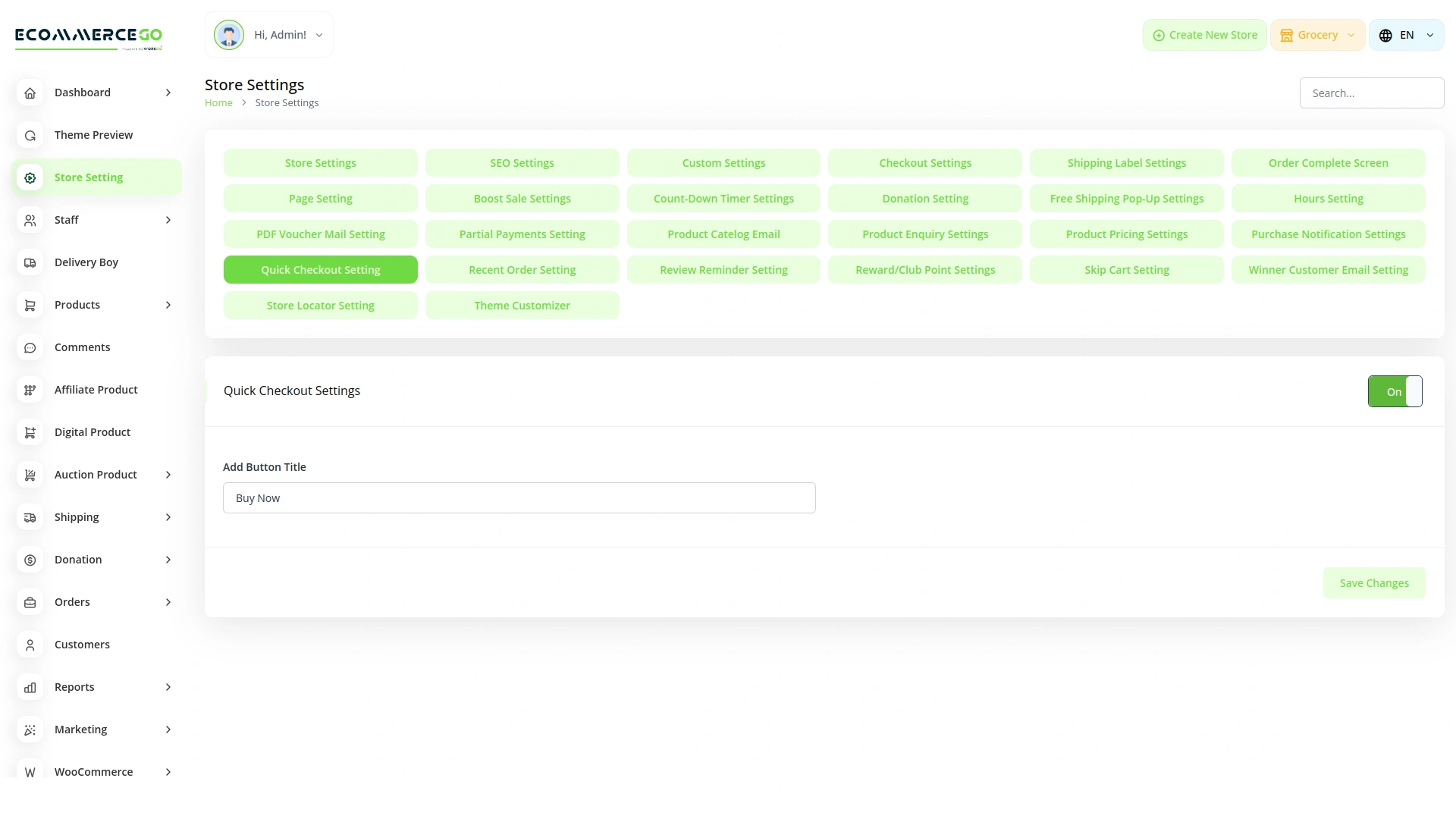 Quick Checkout – eCommerceGo Add-On