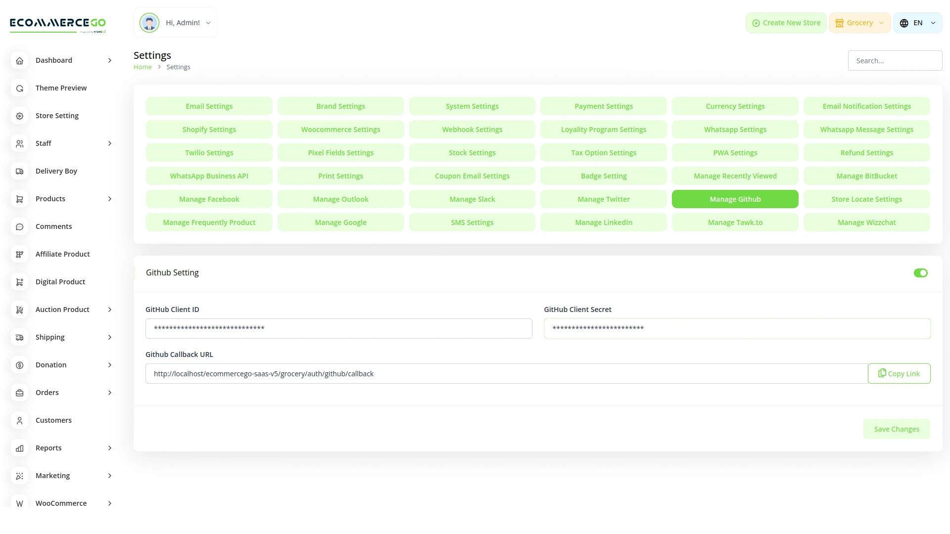Sign-In with Github – eCommerceGo Add-On