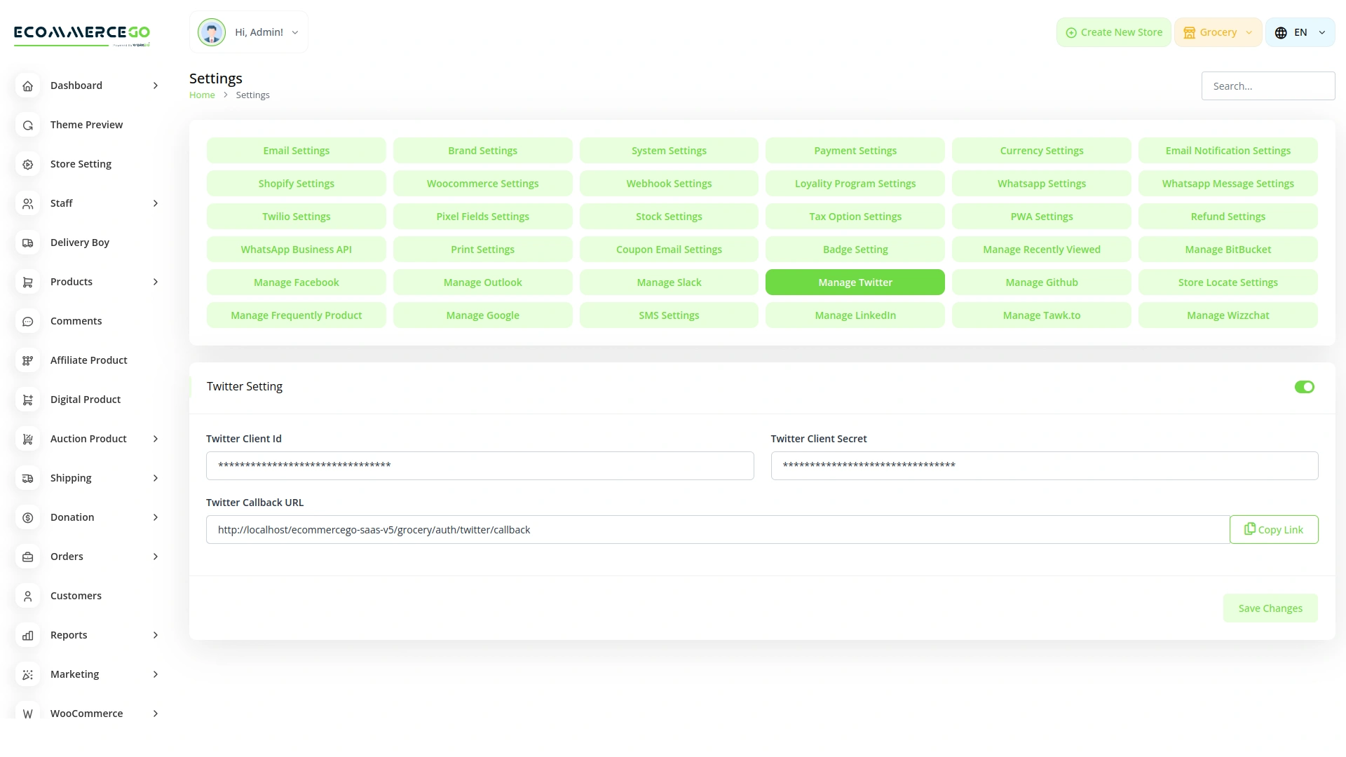 Sign-In With Twitter – eCommerceGo Add-On