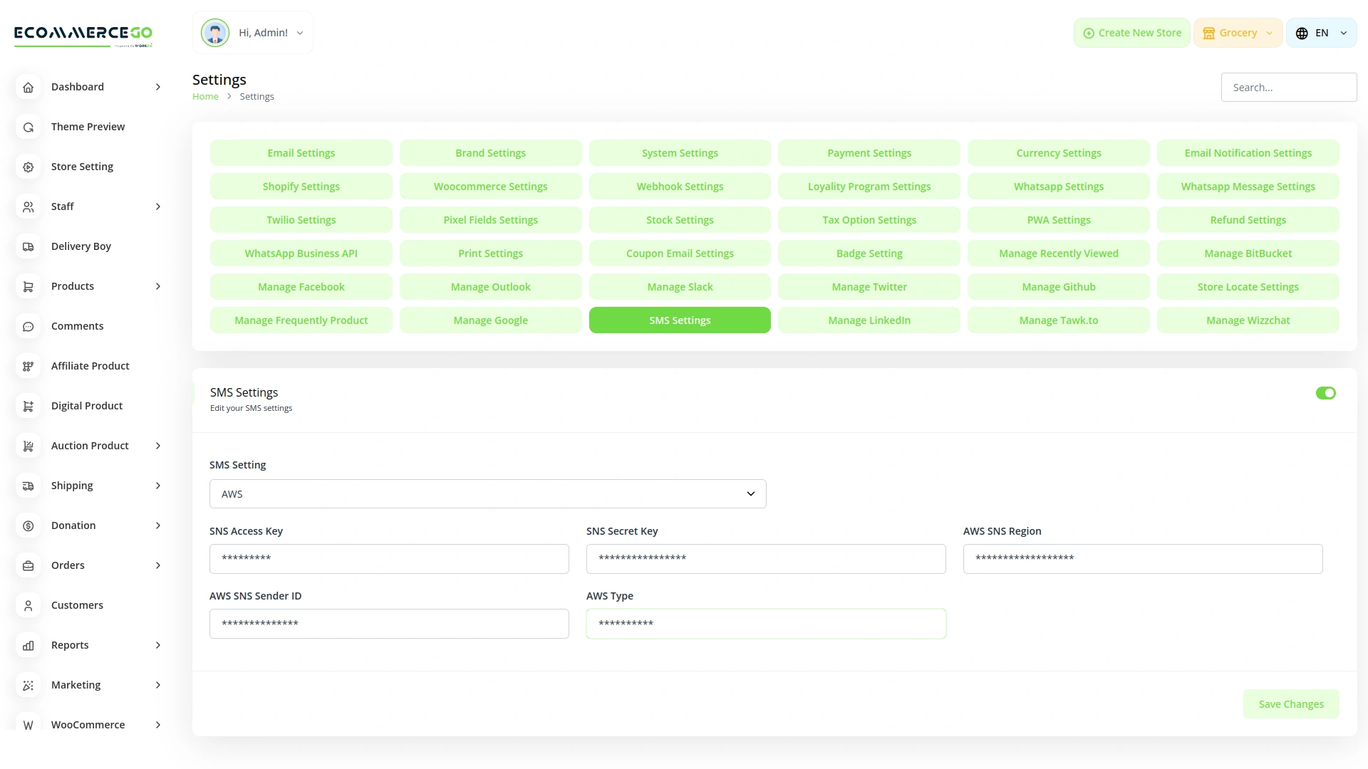 SMS – eCommerceGo Add-On