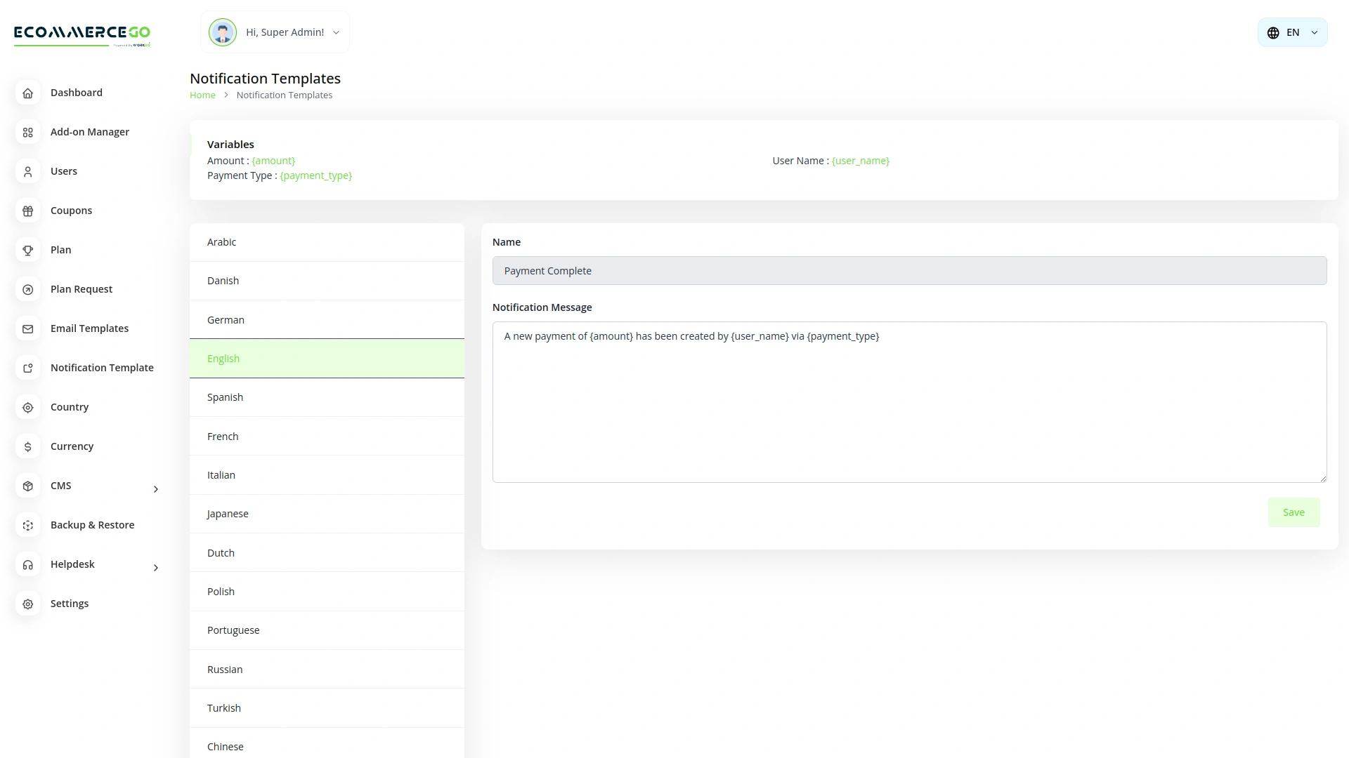 SMS – eCommerceGo Add-On
