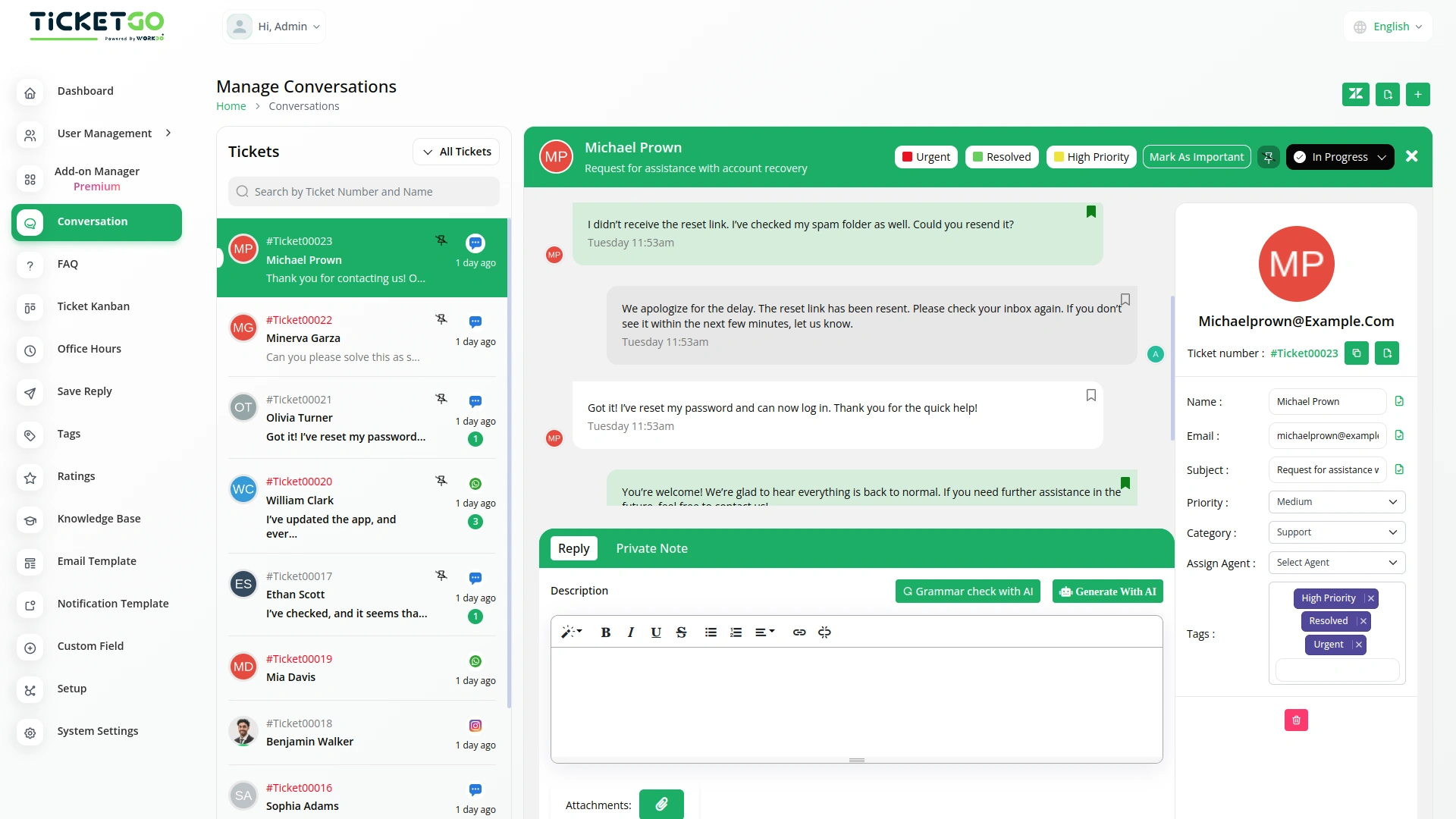 Export Conversations – TicketGo Add-On