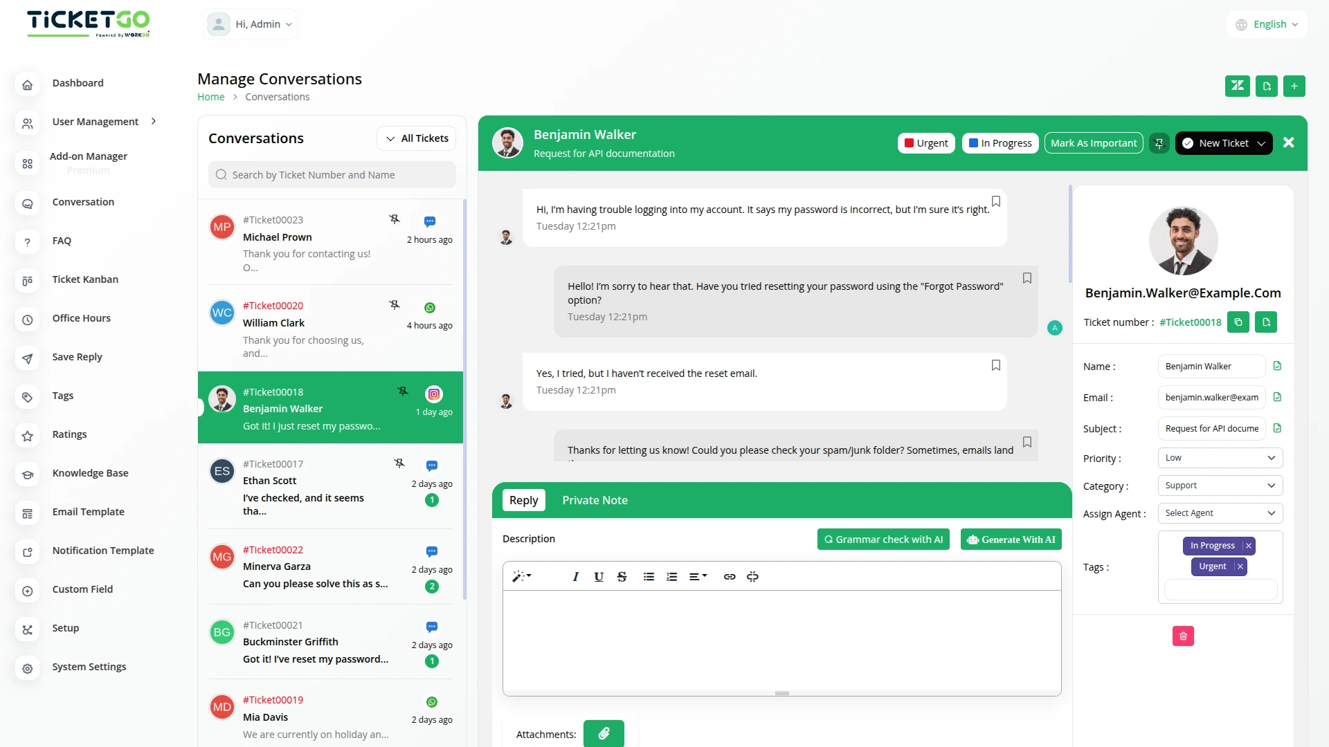Instagram Chat – TicketGo Add-On