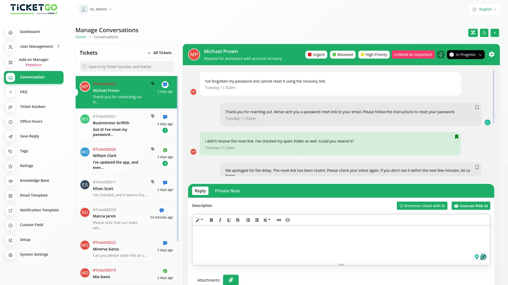 Mark As Important – TicketGo Add-On