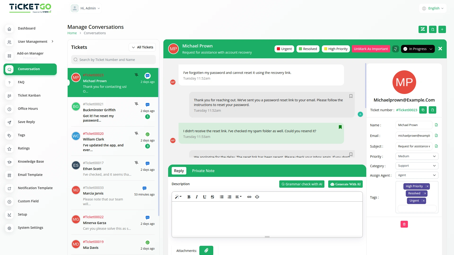 Mark As Important – TicketGo Add-On