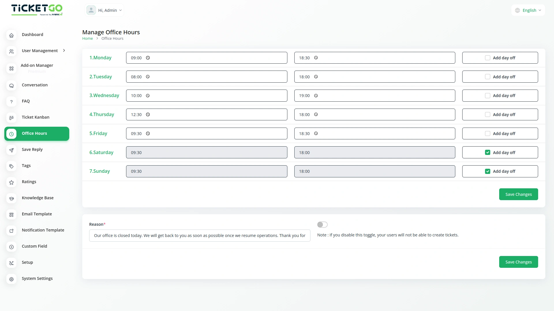 Office Hours – TicketGo Add-On