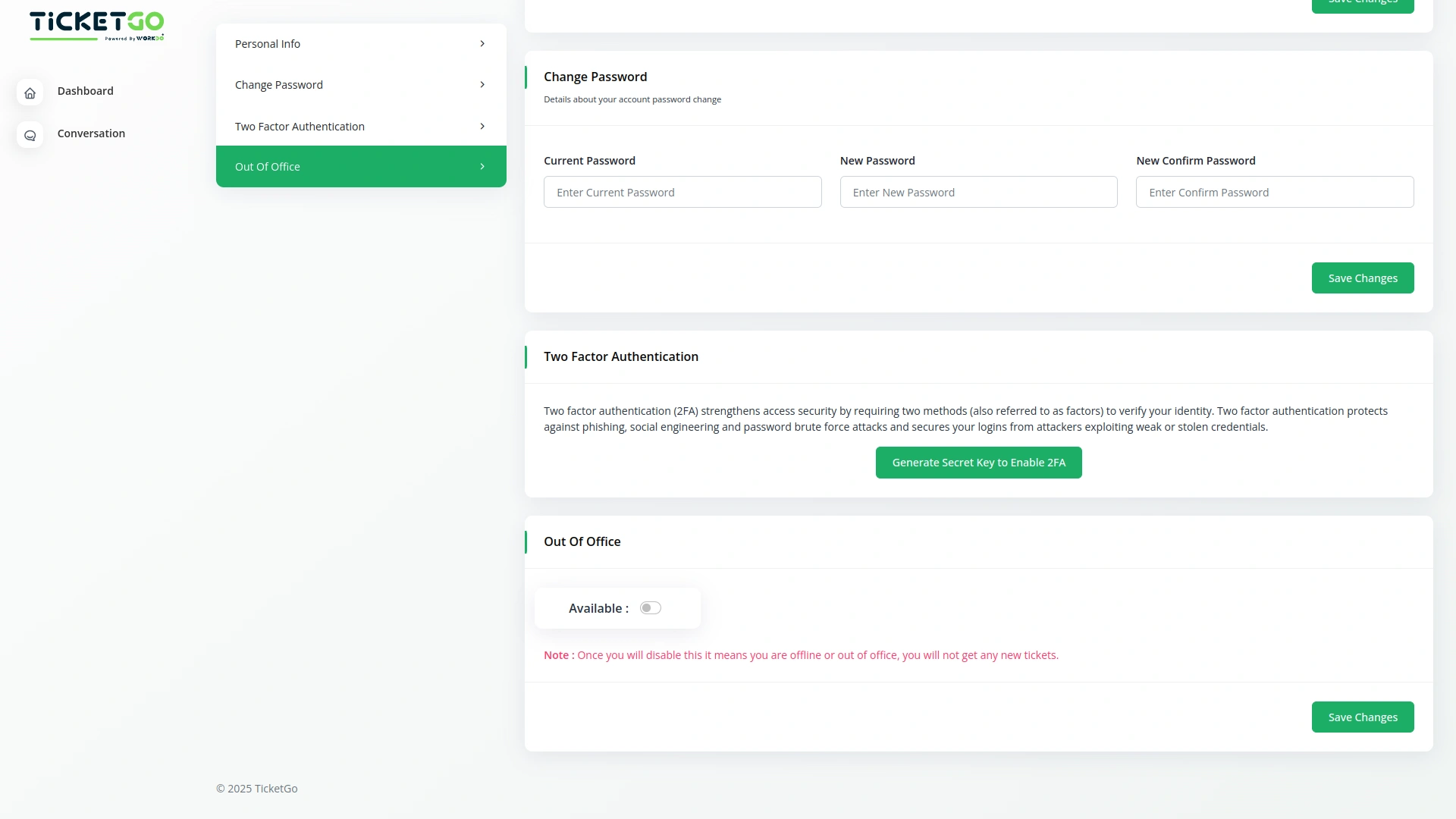 Out Of Office – TicketGo Add-On