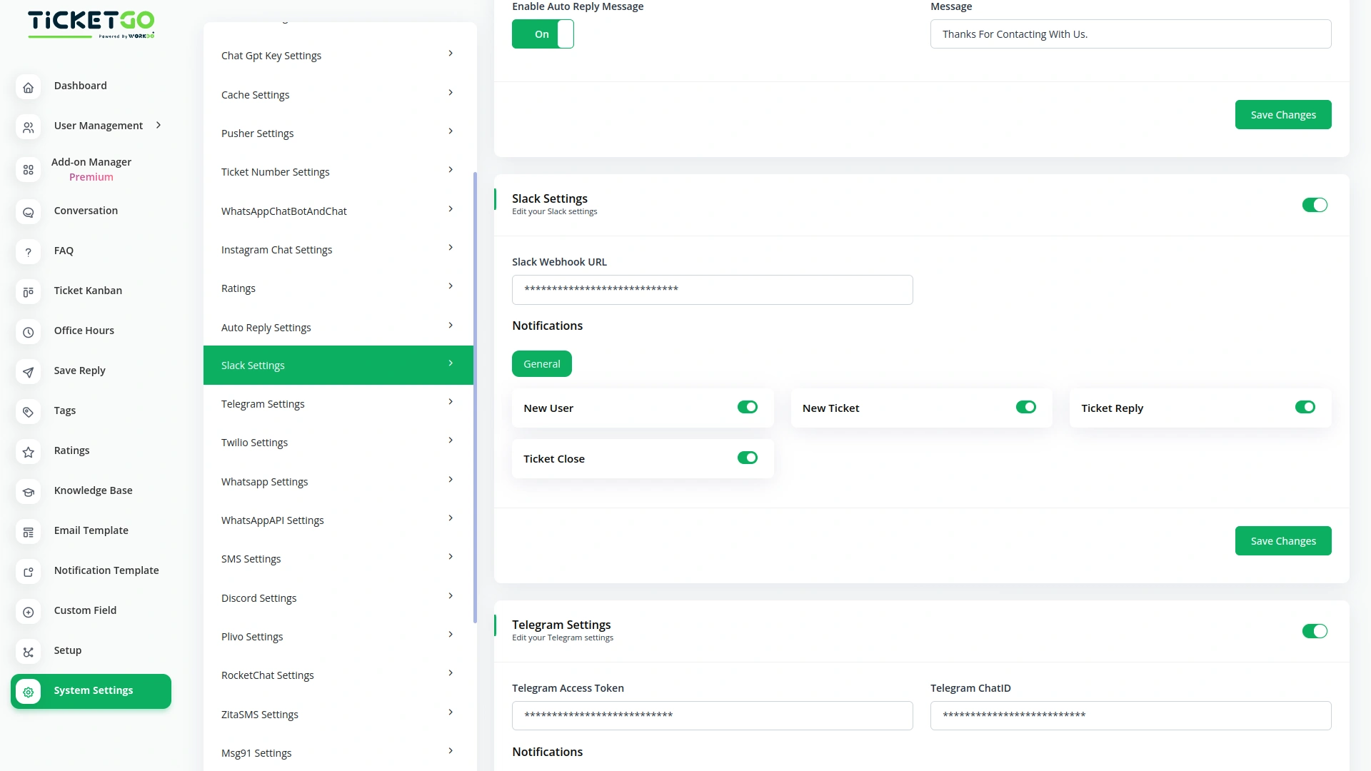 Slack – TicketGo Add-On