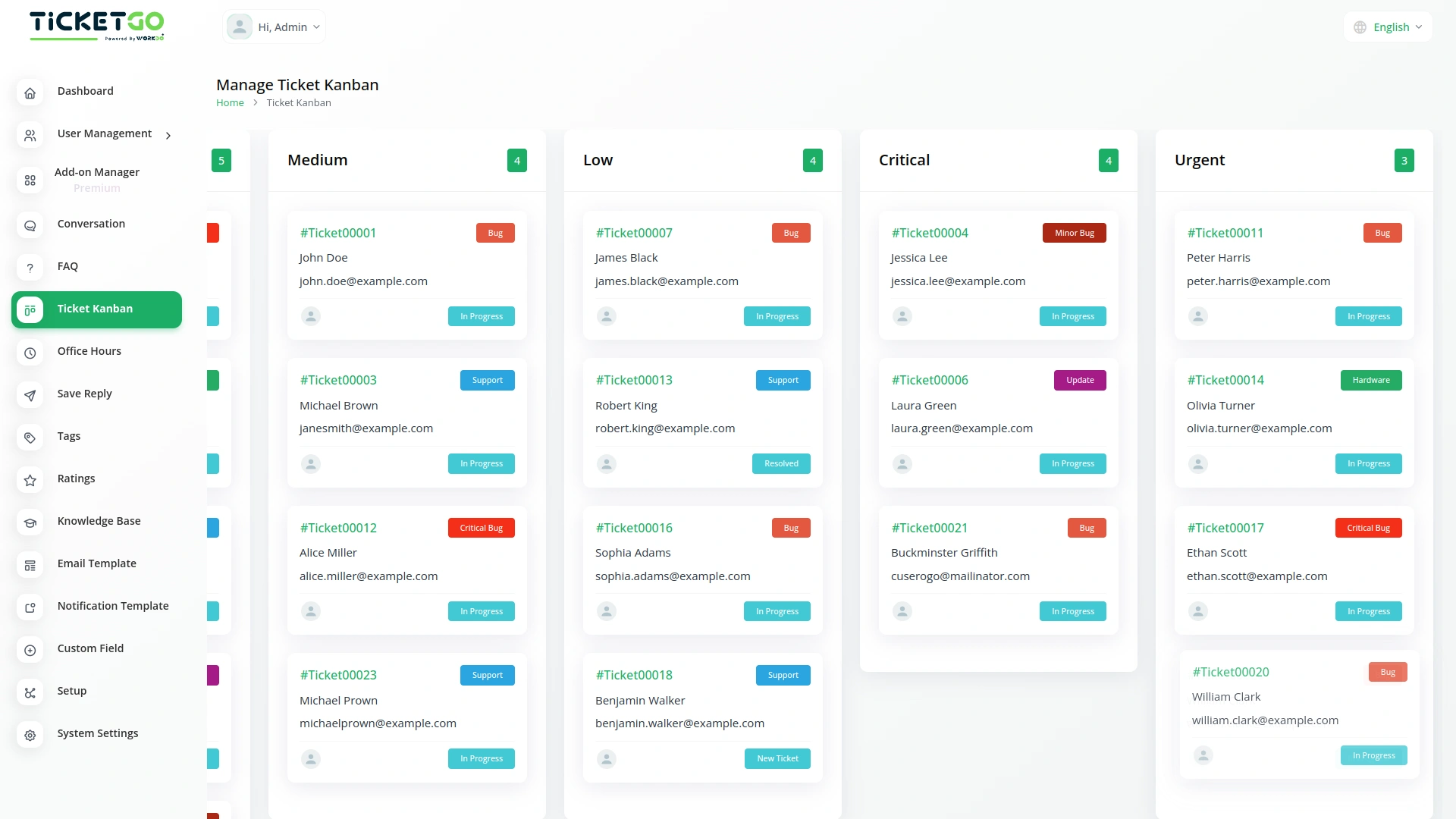 Ticket Kanban – TicketGo Add-On
