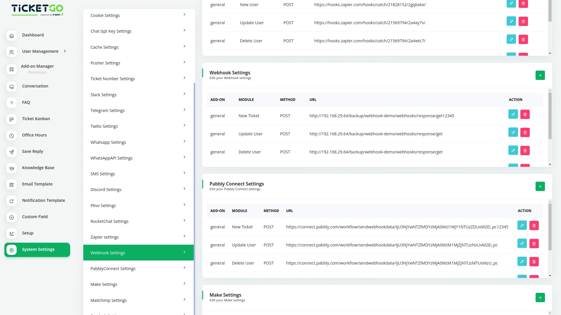 Webhook – TicketGo Add-On