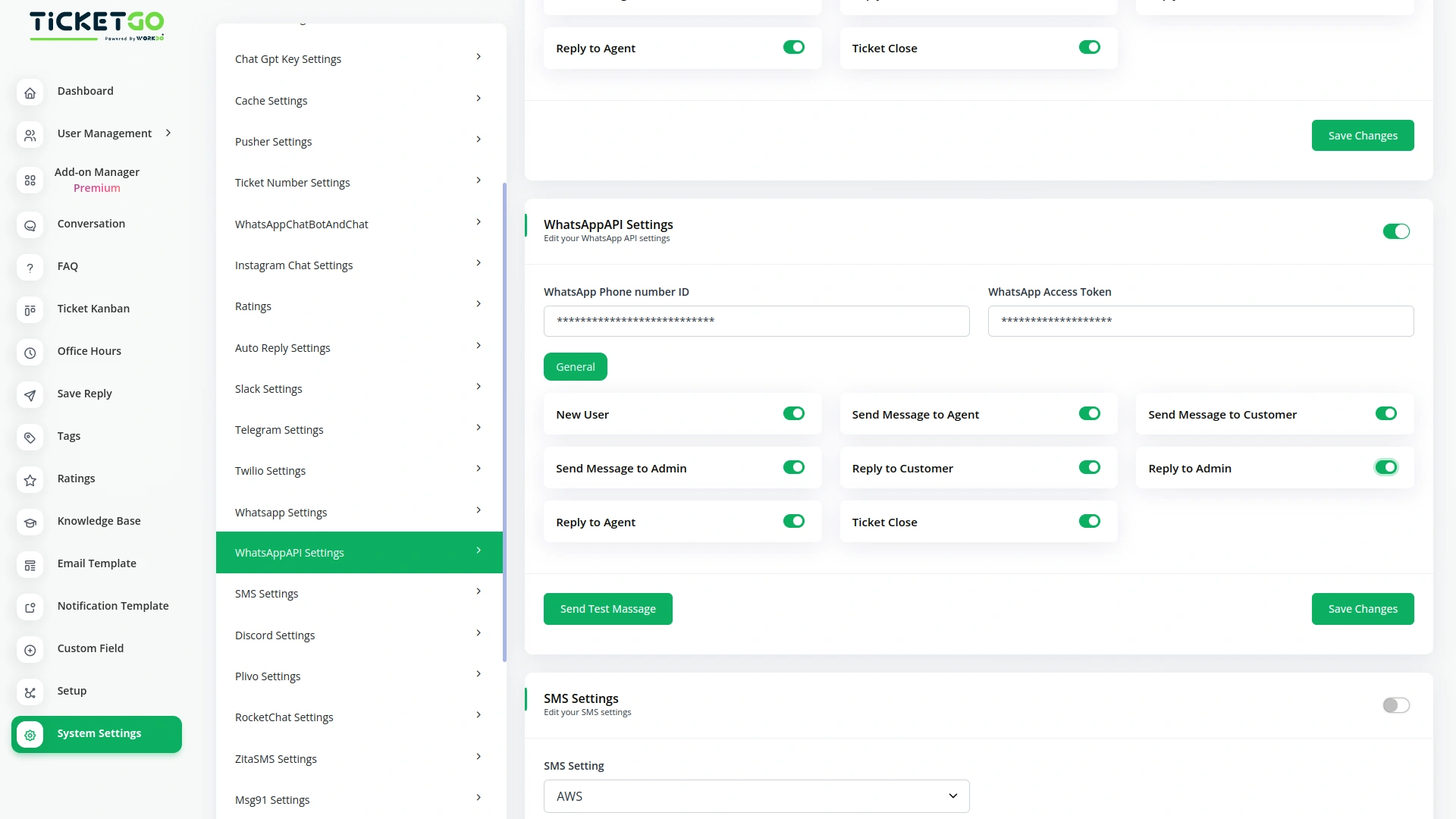 WhatsApp API – TicketGo Add-On