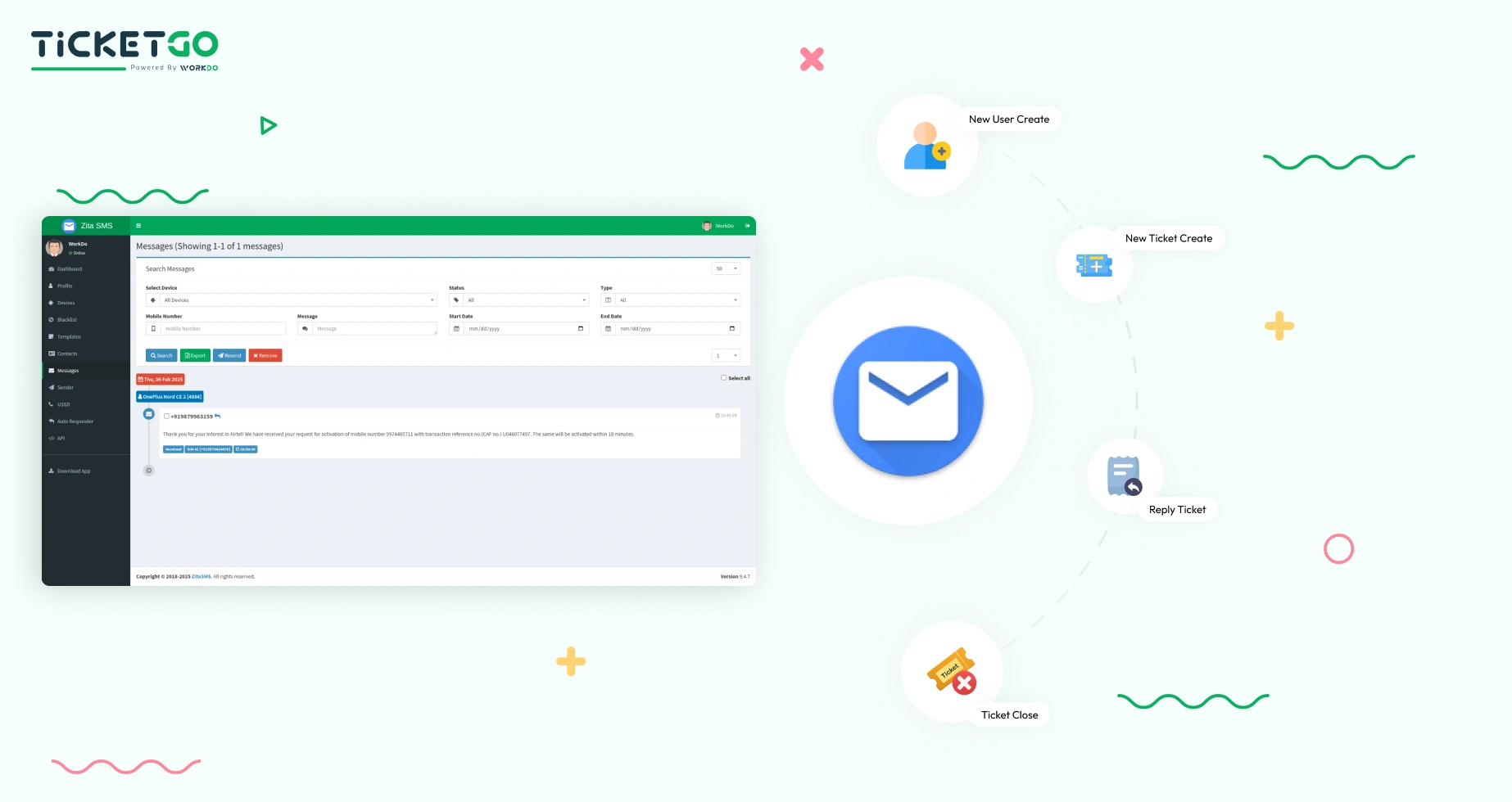 Zita SMS – TicketGo Add-On