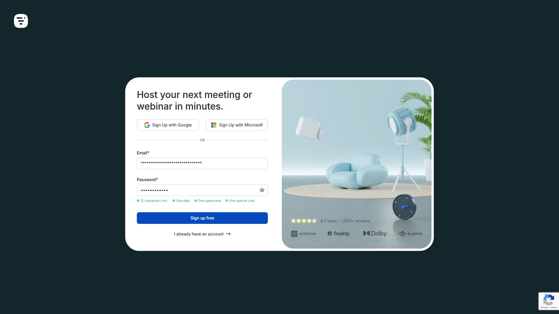 how to generate credentials in livestorm