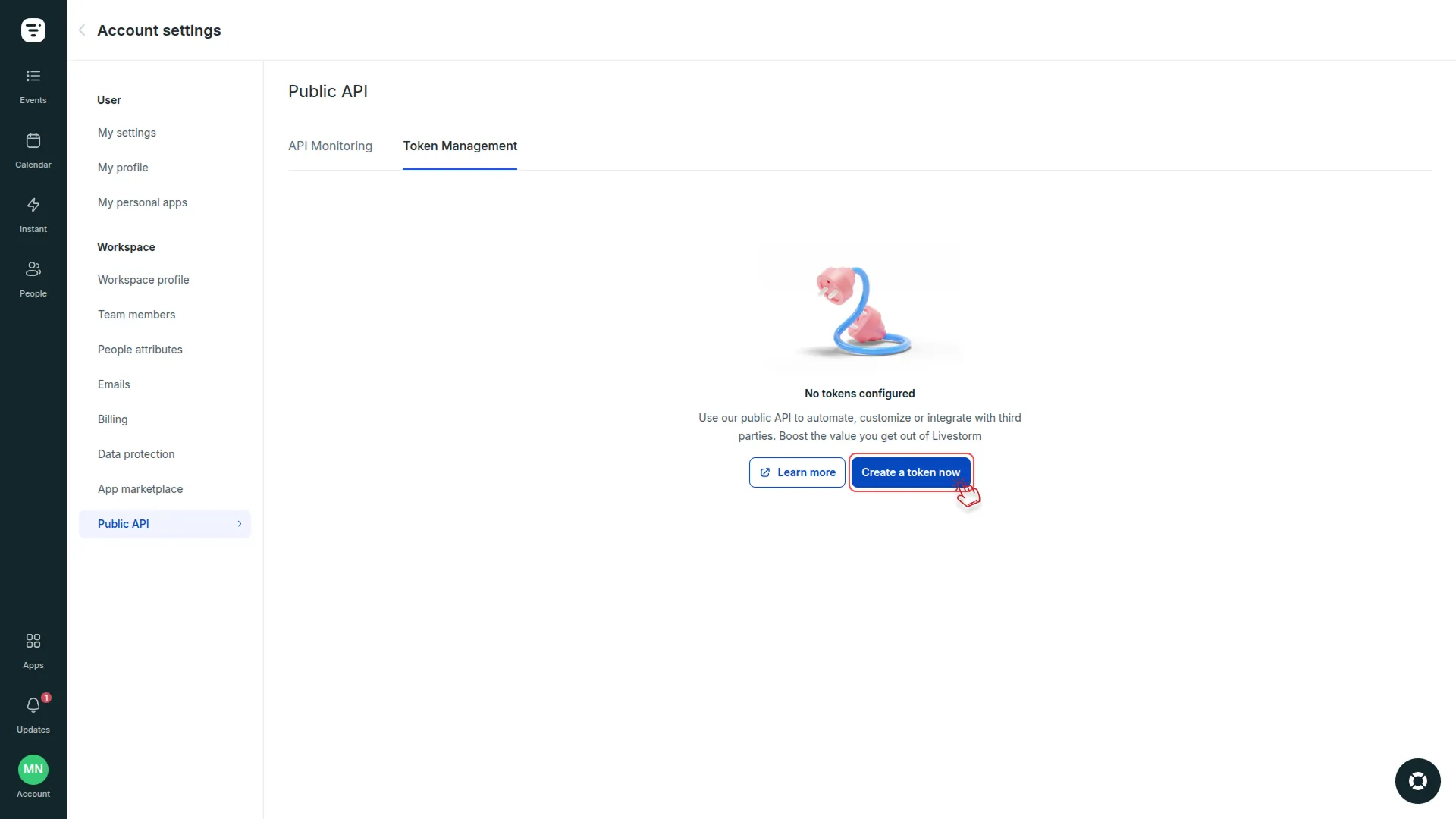 how to generate credentials in livestorm