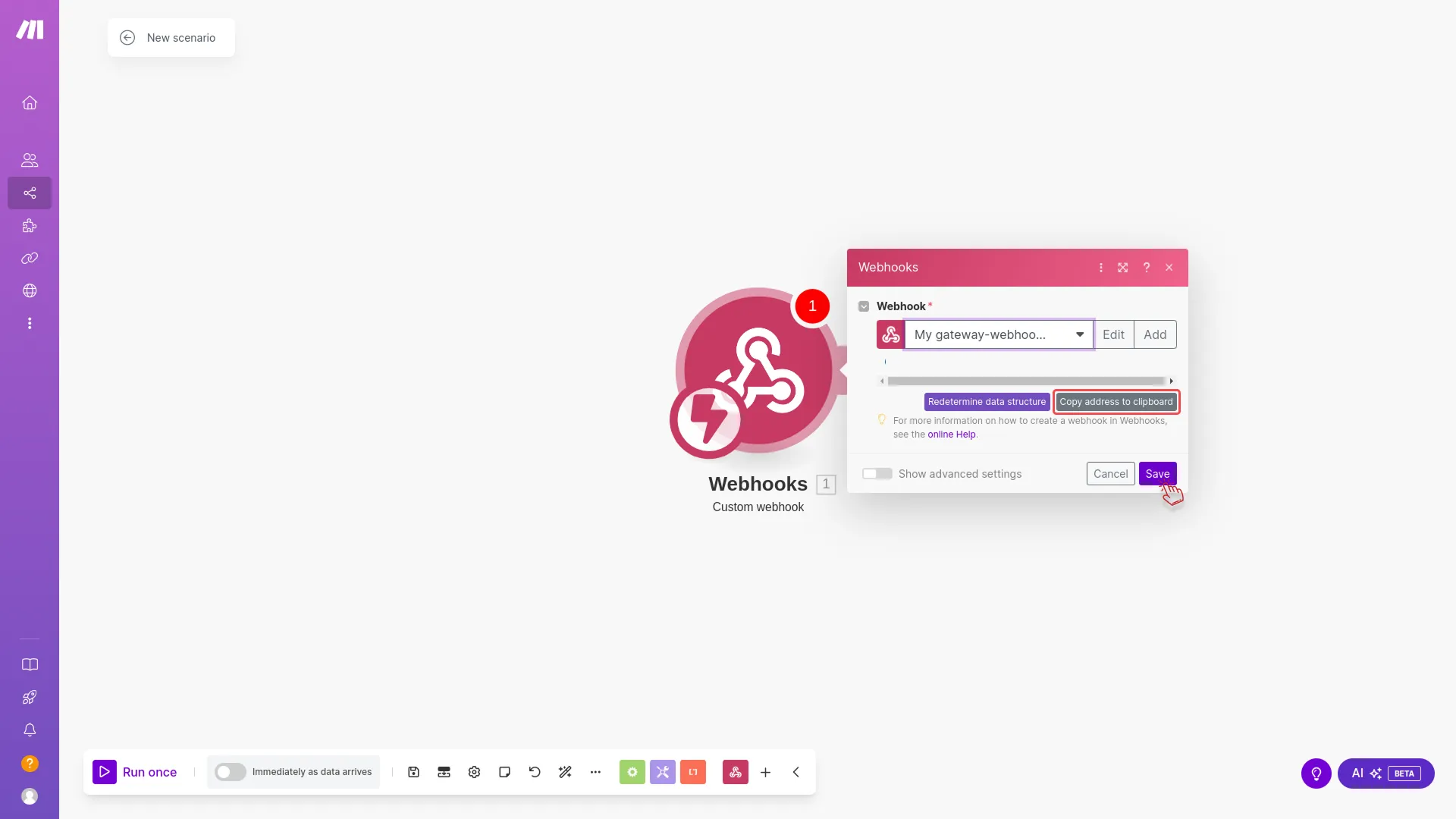 how to generate credentials in zoho