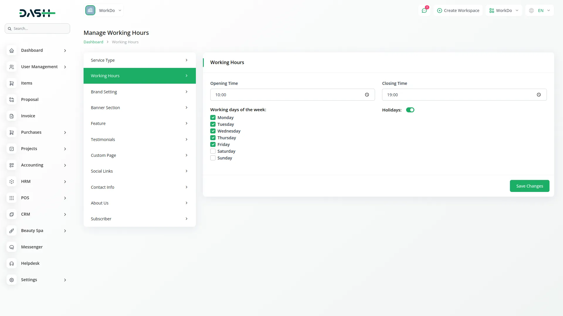 beauty spa management