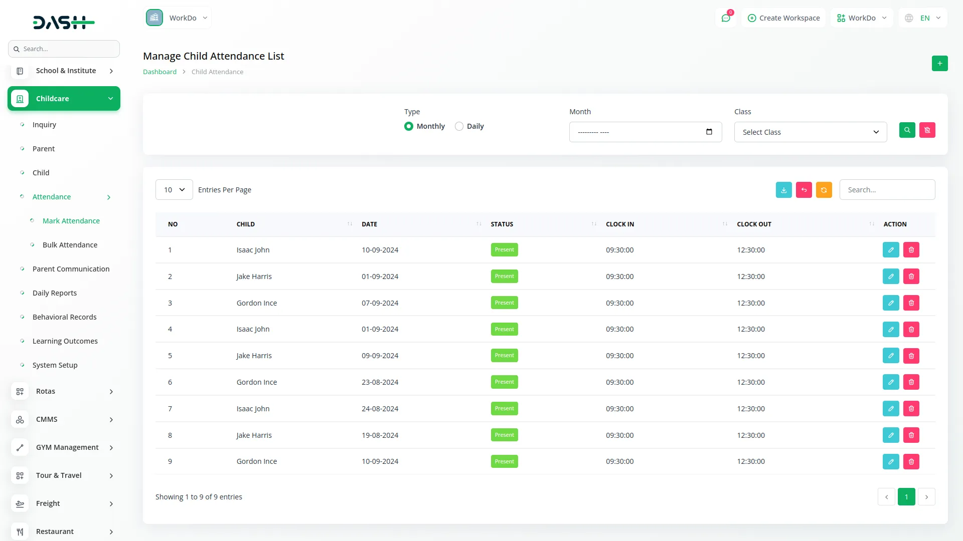 childcare management