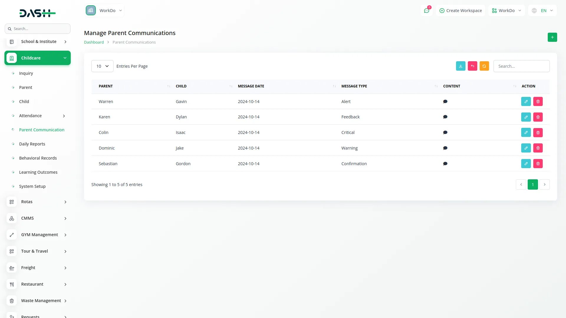 childcare management