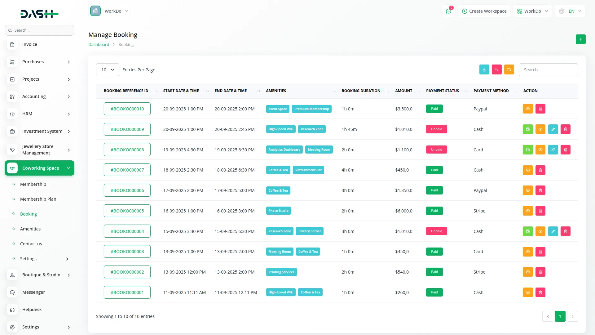 coworking space management