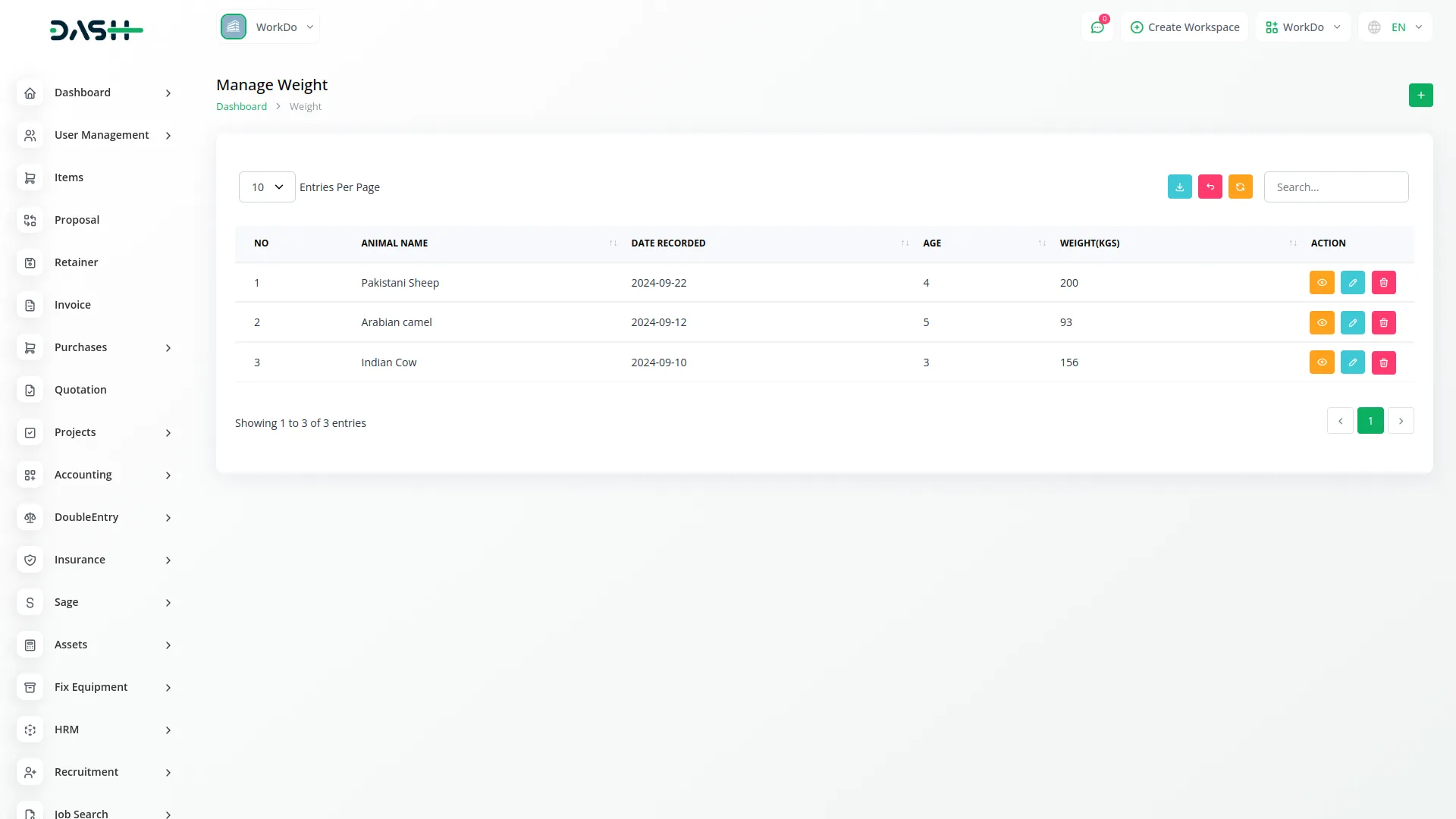 dairy and cattle management