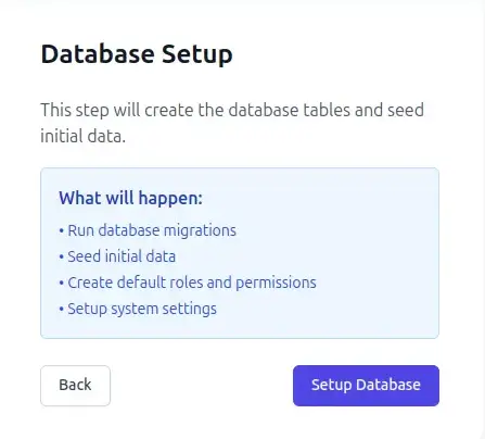 database setup