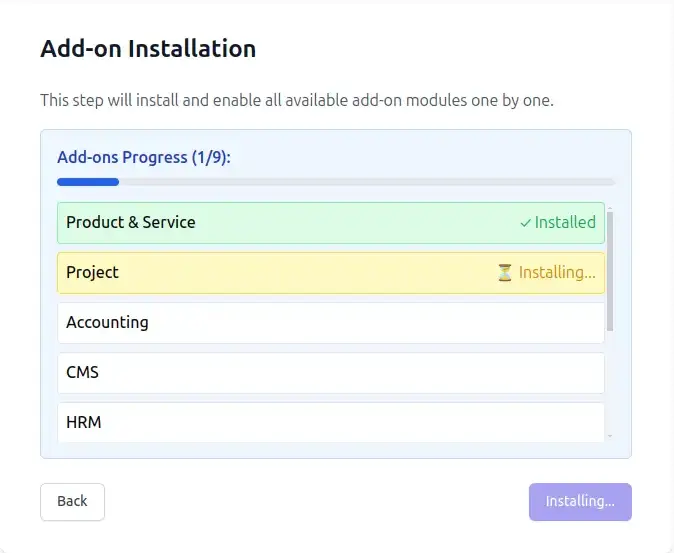 add-on installation