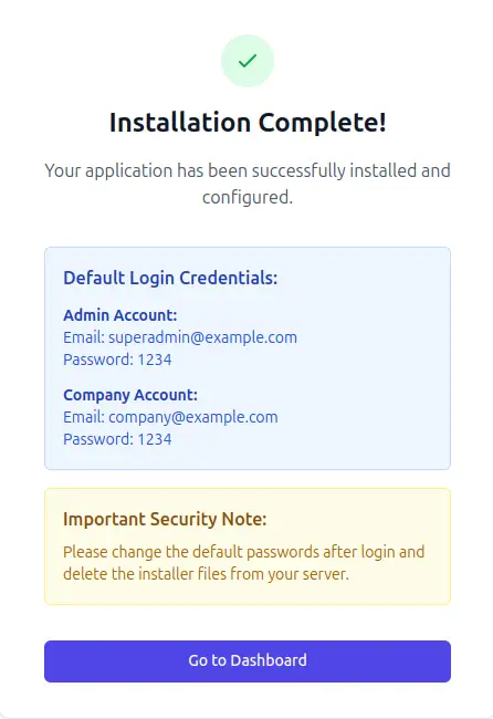 installation complete