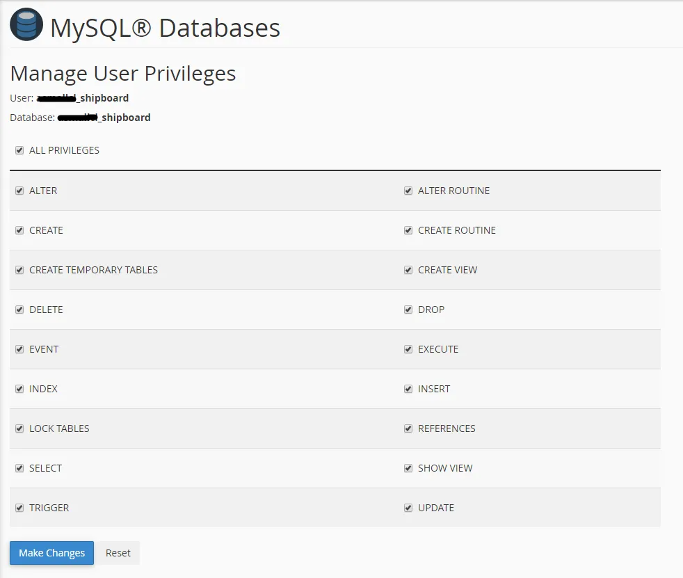 database permissions