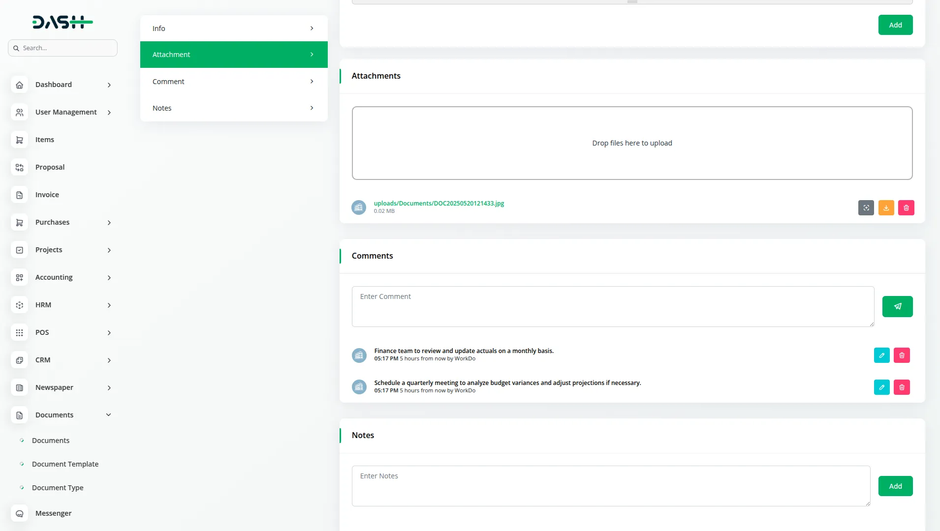 detial documents integration