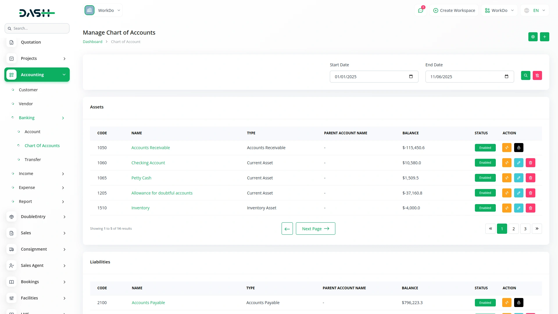 double entry dash saas