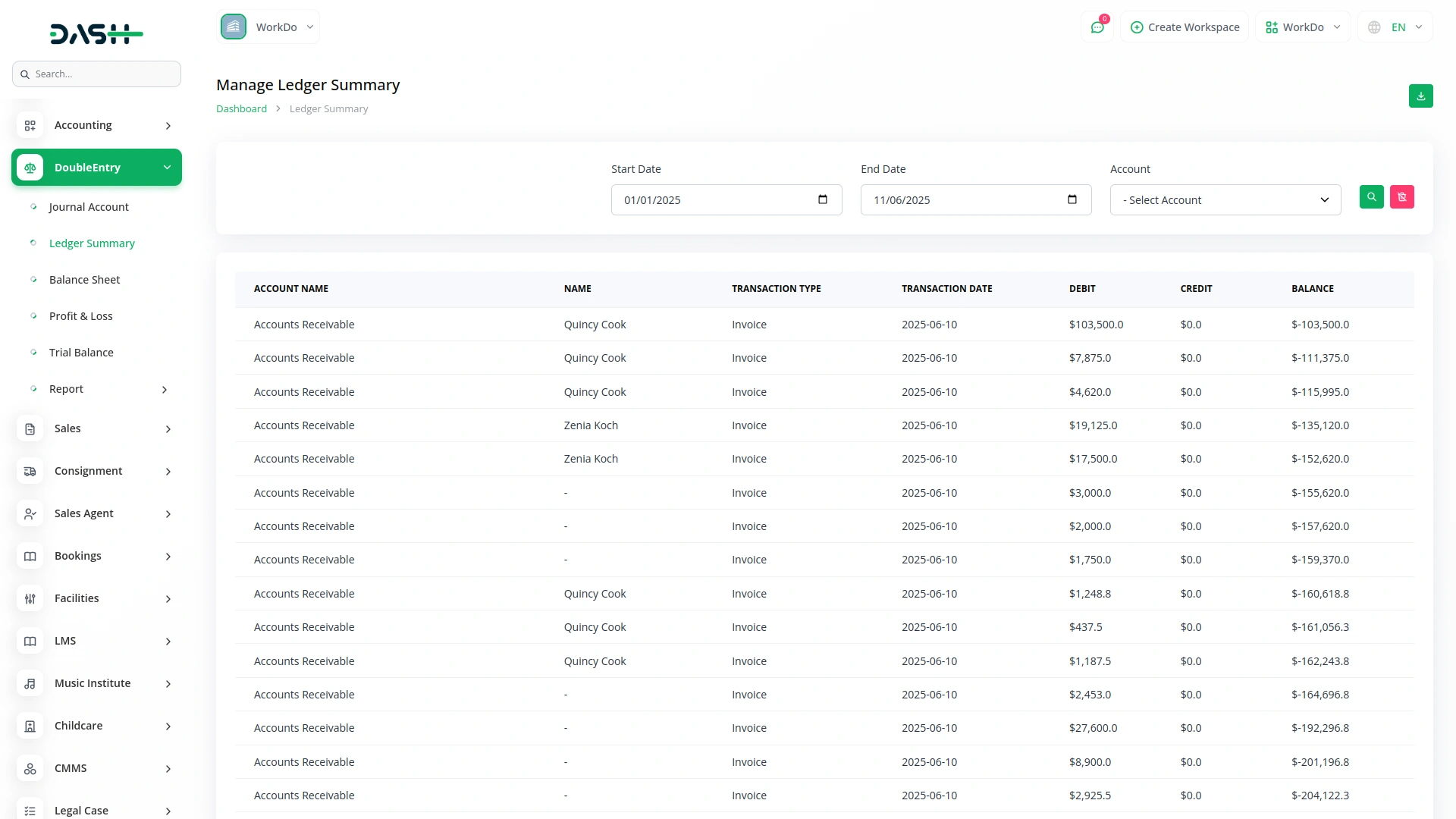 double entry dash saas