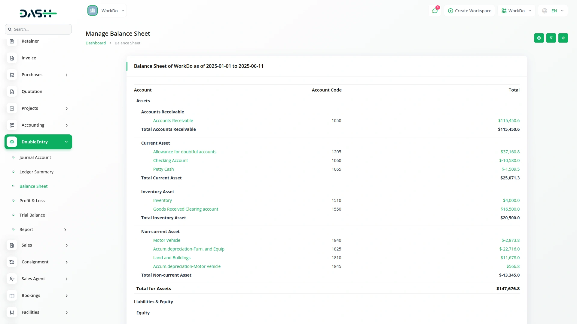 double entry dash saas