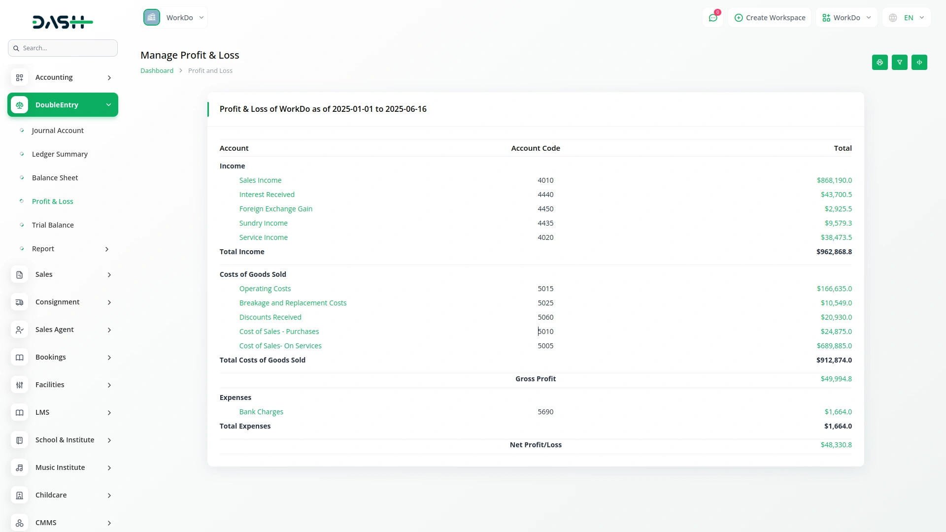 double entry dash saas