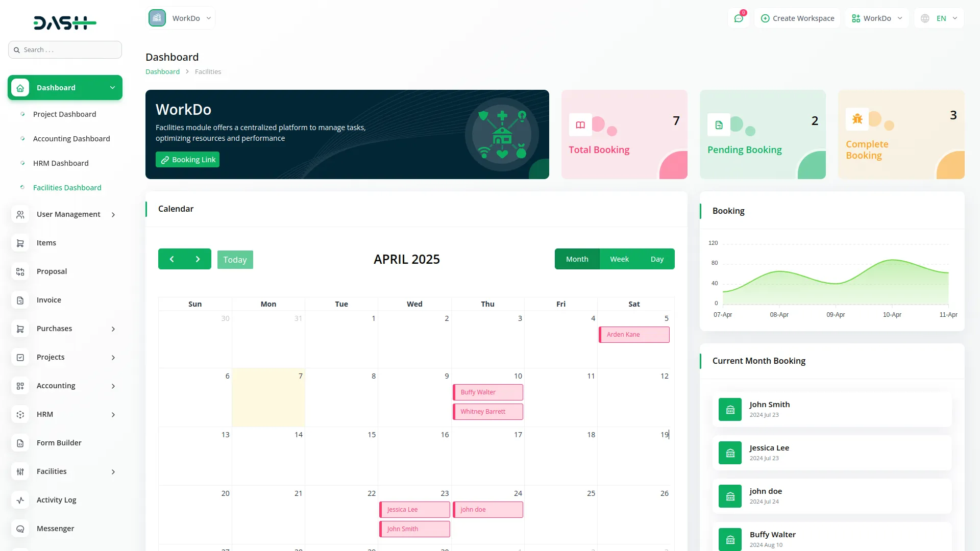 facilities dash saas