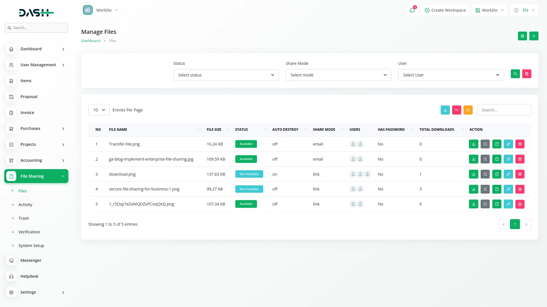 file sharing integration