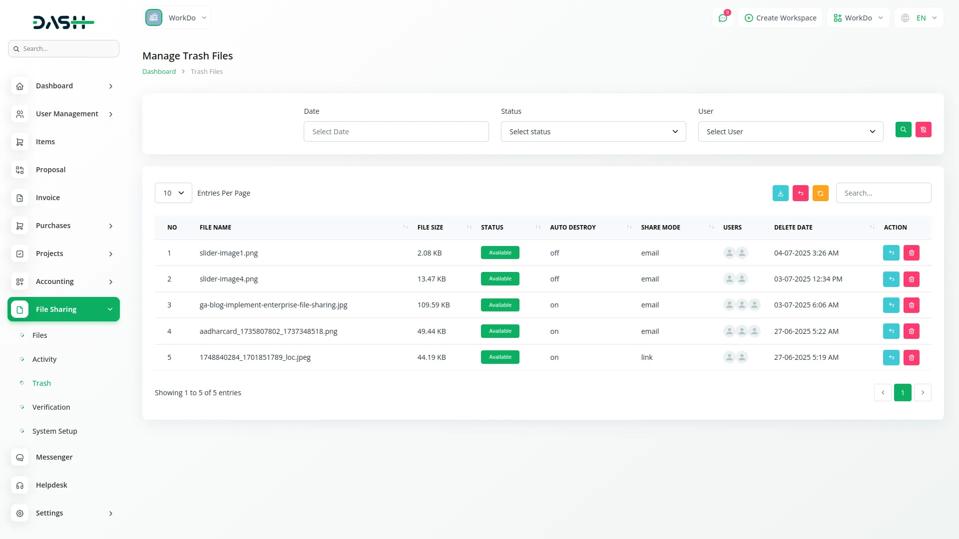file sharing integration