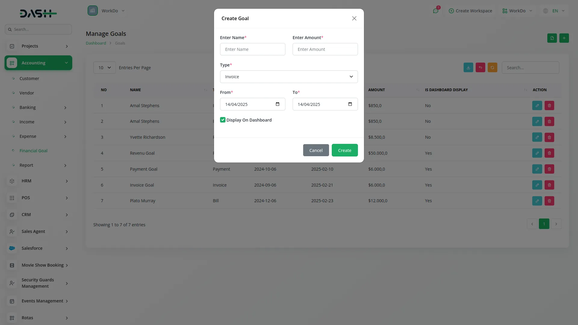 support ticket dash saas
