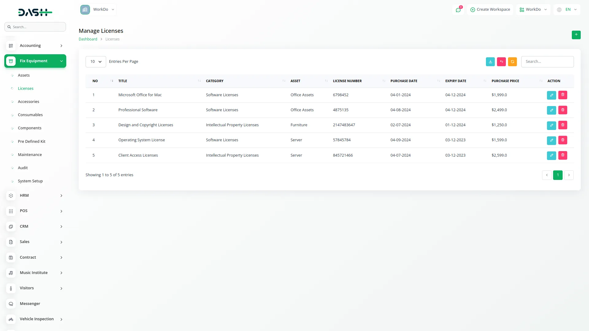 fix equipment integration